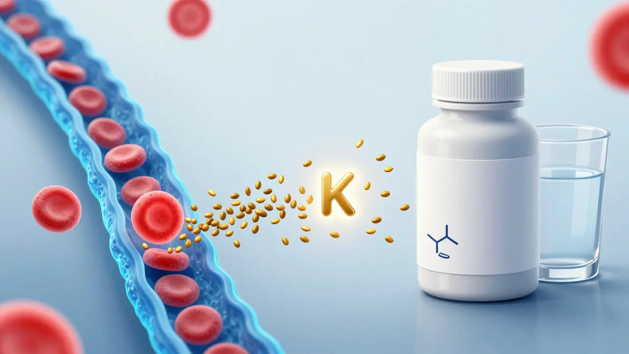 Ilustrace interakce vitamínu K z konopí s léky na ředění krve