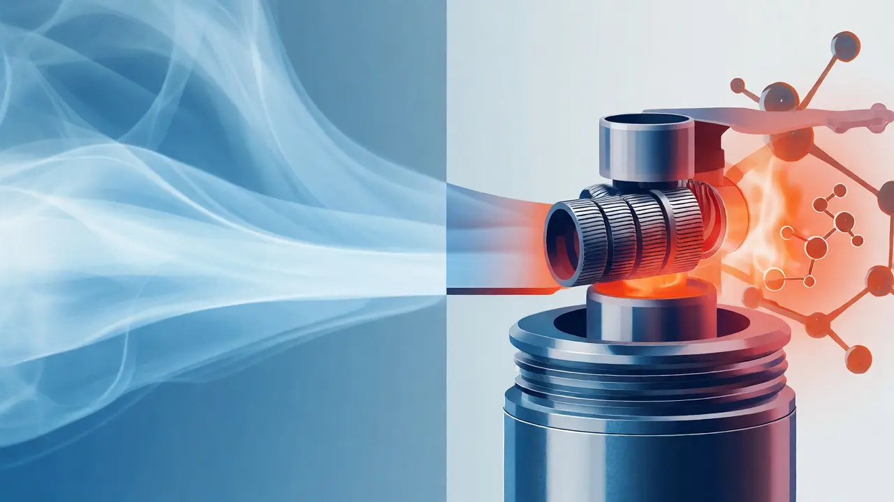 Konceptuální ilustrace zahřívání kapaliny ve vaporizéru